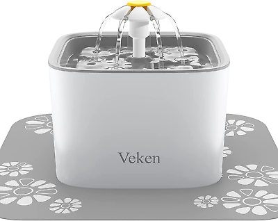 #ad Veken Pet Fountain 84Oz 2.5L Automatic Cat Water Fountain Dog Water Dispenser w $30.98