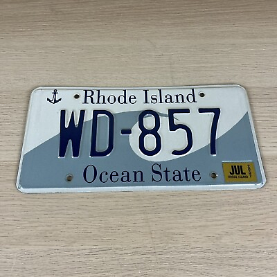 #ad Rhode Island 2007 Wave Ocean State License Plate WD 857 in Good Condition $10.00
