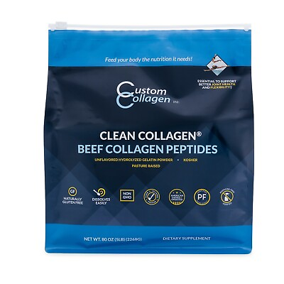 #ad 5 lb Beef Collagen Peptides Powder CLEAN COLLAGEN® Grass Fed NON GMO $79.99