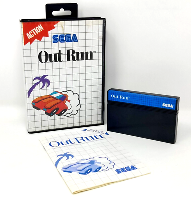 #ad Out Run Sega Master System SMS 1987 *RARE BLUE LABEL Variant Complete CIB* $150.00