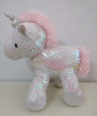 #ad Inter American Products Plush Sequin Unicorn Iridescent Stuffed Animal Toy $14.99