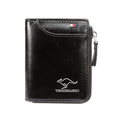 #ad Mens RFID Blocking Leather Wallet Credit Card ID Holder Zipper Purse Waterproof $3.99