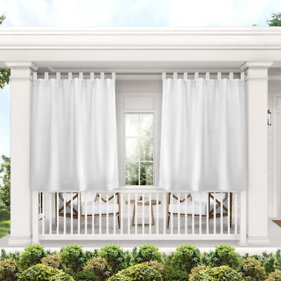 #ad Outdoor Solid Cabana Tab Top Curtain Panel Pair $18.05