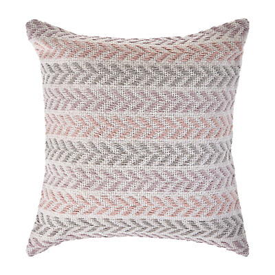 #ad 18quot; X 18quot; Purple Pink Gray And White 100% Cotton Chevron Zippered Pillow $45.23