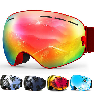 #ad Ski Goggles with Magnetic Double Layers Len Skiing Anti fog Snowboard Glasses US $27.98
