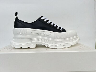 #ad Men $695 Alexander McQueen White Black Tread Slick Sneaker Shoe Size EU 43 US 10 $231.99