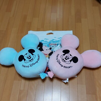 #ad Tokyo Disney Balloon Cushion Limited Mickey Minnie Blue Pink Japan Import $99.97
