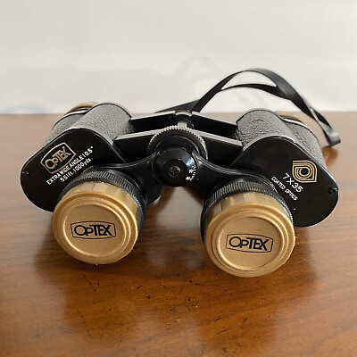 #ad VTG OPTEX 7x35 Coated Optics EXTRA WIDE ANGEL Binoculars amp; CASE 551 ft 1000 yds $110.00