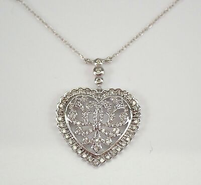 #ad #ad 2 Ct Vintage Gold Diamond Simulated Heart Wedding Pendant 14k White Gold Finish $118.99