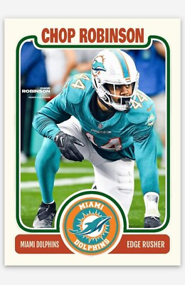 #ad Chop Robinson Miami Dolphins ACEO Custom Football Card 2024 NFL Draft $9.49
