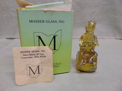 #ad Mosser Light Amber Carnival Glass The Performer XXEY Clown Figurine $6.79