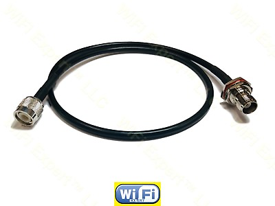 #ad RFC195 TNC MALE to TNC FEMALE NUT BULKHEAD Coaxial RF Pigtail Cable from USA $19.49