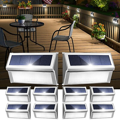 #ad JSOT Solar Garden Lights for Outside 9 LED 10Pack Solar Deck Lights Outdoor... $104.89