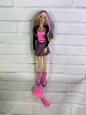 #ad Mattel 2008 Barbie Rock Star Fashion Fever Doll With Outfit Pink Streak M9321 $60.00