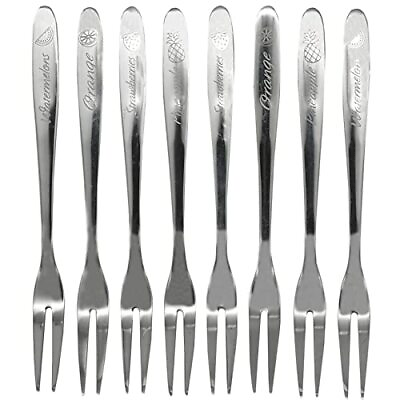 #ad 8Pcs 5.3inch Cocktail Forks 18 10304 Stainless Steel Appetizer Forks Set Smal... $16.09