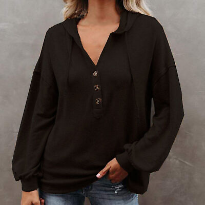 #ad Women Sweatshirt Casual Solid Color Loose Pure Color Women Sweatshirt Blouse $17.87