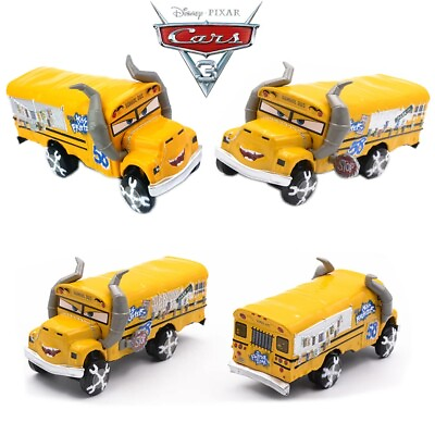 #ad Diecast Kid Toy Miss Fritter School Bus Disney Pixar Cars Metal 1:55 Loose $11.99