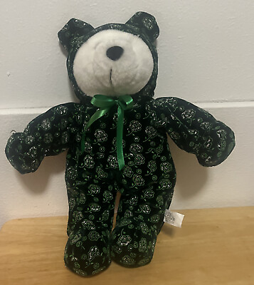 #ad Toy Works Halloween Teddy Bear Plush Stuffed Animal Black Sprinkle Costume 9” $15.00