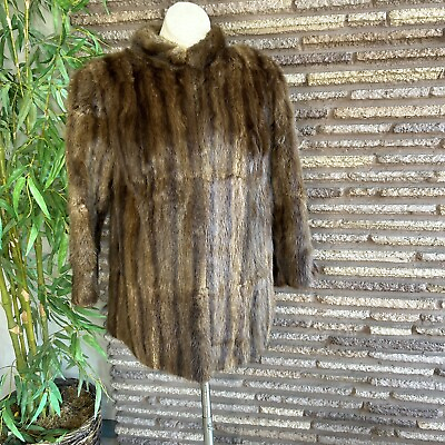 #ad Vintage Medium Brown Genuine Mink Jacket As Found $53.97