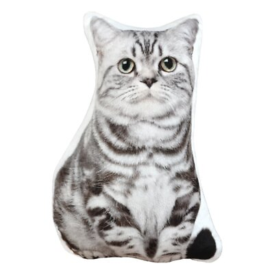 #ad 3D Cat Pillow Cover Decorative Throw Pillow Animal Shaped Accent Pillow Pets ... $21.10