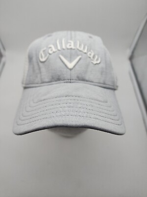 #ad Callaway Golf Hat Gray AFlex L XL Gray White Ball Cap Hat Texas Star Euless TX $6.99