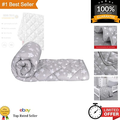 #ad Ultra Soft Baby Comforter Grey Star Print Down Alternative Crib Comforter $31.33