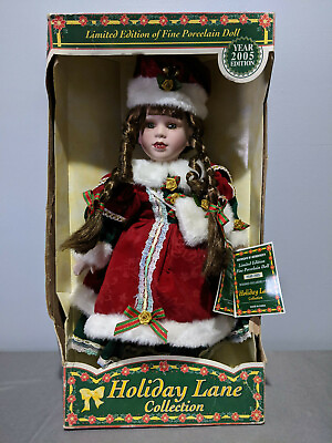 #ad Holiday Lane Collection Fine Porcelain Doll Limited Edition 2005 18quot; $12.95