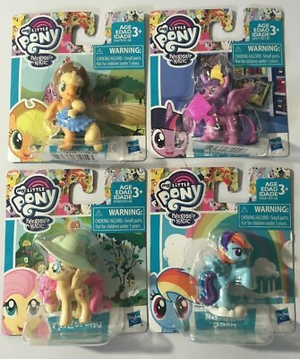 #ad My Little Pony Set Of 4 Applejack Rainbow dash Fluttershy 2 Inch Figures new $9.99