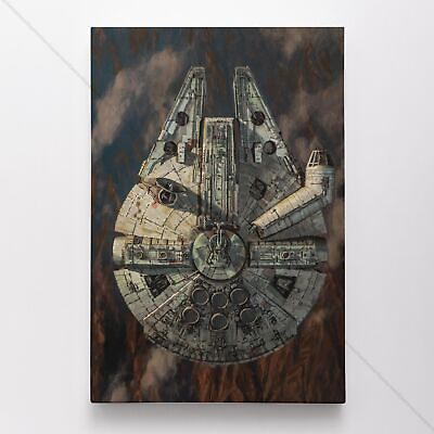 #ad Millennium Falcon Poster Canvas Star Wars Han Solo #1 Wall Art Print AU $79.95
