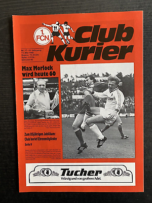 #ad II Bl 84 85 1. FC Nuremberg Ssv Ulm 1846 11.05.1985 Champion Max Morlock $14.06