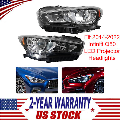 #ad Left amp; Right Fit 2014 2017 Infiniti Q50 LED Projector Headlights Headlamps w DRL $375.25