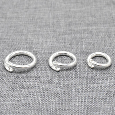 #ad 4 Sterling Silver Lock Jump Ring 6mm 8mm 10mm 12mm 14mm 925 Silver Locking Clasp $7.94