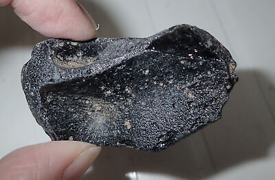 #ad Black Indochinite Tektite Stone from China 24.9gram 55x30x16 mm $13.00