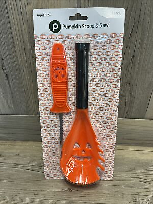 #ad Jumbo Pumpkin Carving Kits 2 PC Set with Scooping Spoon and Knife Carving Tool $3.95