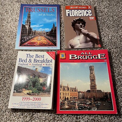 #ad Vintage Travel Guides Books England Belgium Italy Lot Of Four $12.99