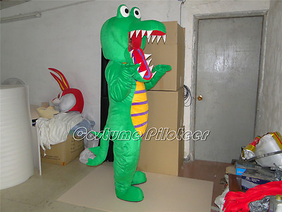 #ad Halloween Big Green Crocodile Alligator Mascot Costume Cosplay Dress Adults Size $311.57