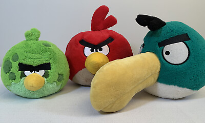 #ad Angry Birds Plush Lot Of 3 Red Green Terrence amp; Hal Toucan Rivio Stuffed Animals C $28.01