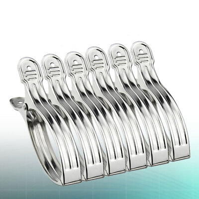 #ad 6 Stainless Steel Windproof Clothes Quilt Towel Clips $14.42