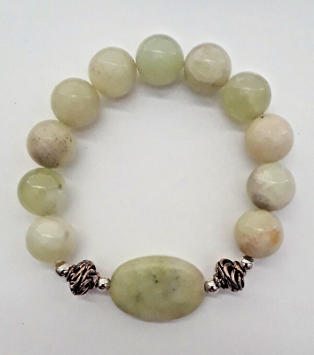#ad NEW OVAL SERPENTINE amp; 12MM NEW JADE BEADED BRACELET BUY ANY 2 GET 3RD FREE $6.35