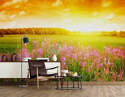 #ad 3D Sunny Field Floral Wallpaper Wall Mural Self adhesive Removable 283 AU $349.99