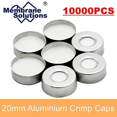 #ad #10000pcs# Crimp 20mm Aluminum Caps White PTFE Silicone Septa for 6 10 20ml Vial $128.79