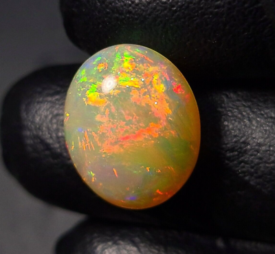 #ad Oval Shaped Natural Opal Cabochon: Exceptional Ethiopian Opal 16x13mm 7.4 Cts $98.00