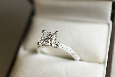 #ad Princess Cut 1.30CT CZ Stone Engagement Wedding Bridal Ring 925 Sterling Silver $93.50