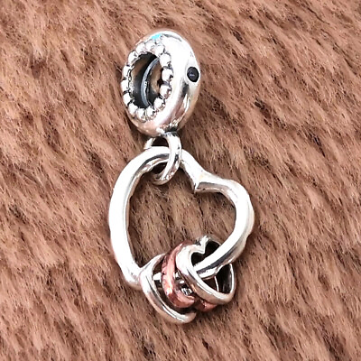#ad NEW 925 Sterling Silver Heart Full of Hearts Dangle Charm Fit European Bracelets $22.99