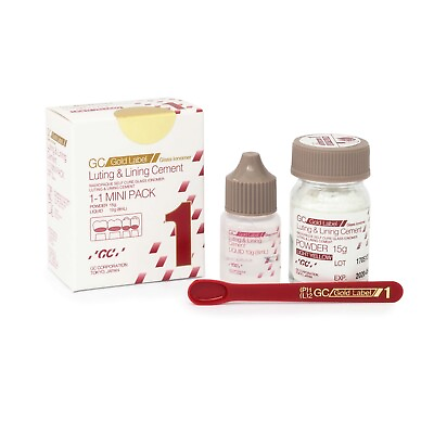 #ad GC 1 Gold Label Mini Pack Self Cure Glass Ionomer Luting 15gm and 10gm Cement $24.61