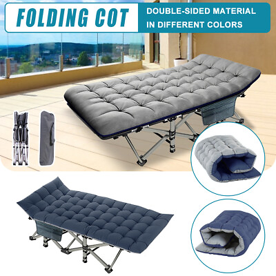 #ad MOPHOTO Folding Camping Cot Travaling With Cushion Carry Bag for Adult Ourdoor $69.00