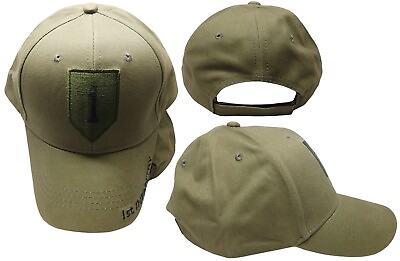 #ad 1st Infantry Olive Green Premium Quality Cotton Adjustable Embroidered Cap Hat $12.88