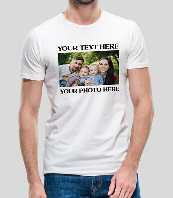 #ad Personalised Photo amp; Text T shirt Custom Printed Picture Stag Hen Party Birthday $15.99