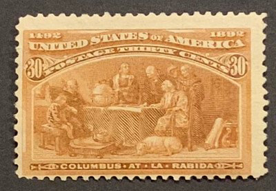 #ad Travelstamps:1893 US Stamp Sc#239 Mint “At La Rabidaquot; 30 c The Columbians MNH OG $249.99