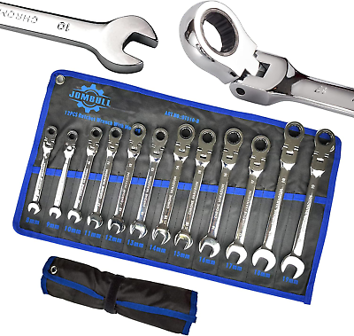 #ad Flex Head Ratcheting Wrench Set 12 Pcs Metric 8 19Mm Cr V Combination Wrench $63.34